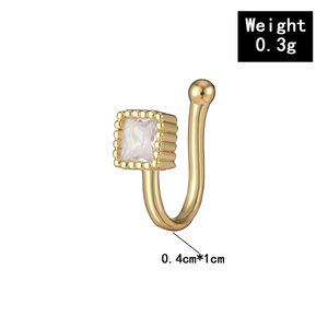 Mode laiton or argent couleur en forme de U Zircon Clip sur <span class=keywords><strong>anneau</strong></span> de nez réglable <span class=keywords><strong>Piercing</strong></span> bijoux géométrique cristal pince-nez - Product Image 6