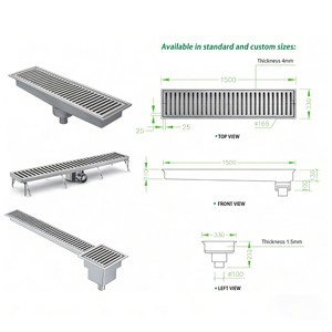 Sistema di Drenaggio Professionale per Cucine Commerciali, Canale di Scarico Anti-Intasamento in Acciaio Inox, OEM ODM - Product Image 2