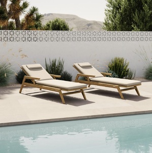 Ocio <span class=keywords><strong>piscina</strong></span> sol tumbona muebles de exterior sillón de teca y tumbona sin brazos - Product Image 3