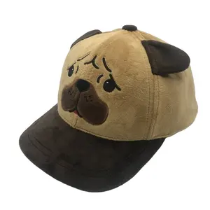 Cool soft e confortevole unico unisex-cappello da baseball in velluto da uomo adulto, di alta qualità carino pug cane con logo ricamato cappellino da baseball