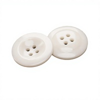 Kancing Baju Resin Putih 4 Lubang, Bulat, Dapat Dijahit, untuk Jas, Gaun, Celana