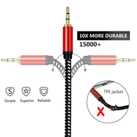 Mehrere Längen 0,5M-30M 3,5MM Koaxial-Verlängerungskabel mit Vergoldeten PVC-Steckern, Rotes Stereo-Audio-Aux-Kabel für Mobiltelefone und Kopfhörer