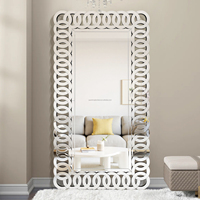 Miroir sur pied de luxe doré avec diamants broyés, pleine longueur, pour dressing, table de maquillage et décoration intérieure