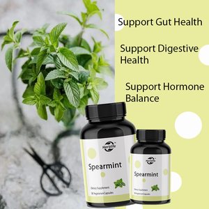 แคปซูลสมุนไพรออร์แกนิกสเปียร์มินท์ขายดีแบบ OEM/ODM, ใบสเปียร์มินท์ 1000 มก., ช่วยปรับสมดุลฮอร์โมน, ระบบย่อยอาหารและลำไส้, สำหรับ 30 วัน - Product Image 3