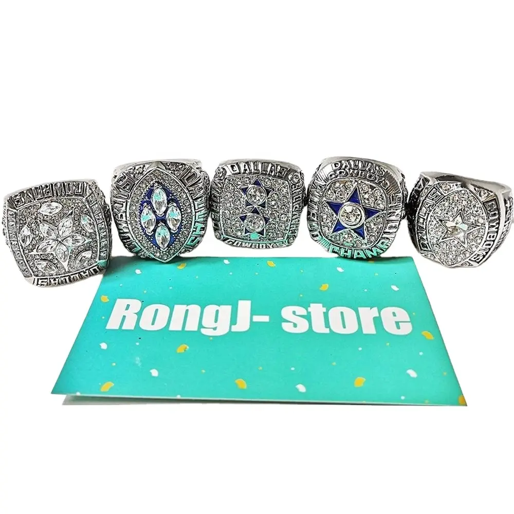 5 Gouden/Zilveren Dallas Cowboys Kampioenschap Ringen Niet Bevatten Dozen