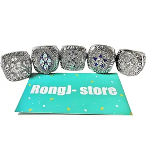 5 Golden/Silber Dallas Cowboys Championship Ringe enthalten keine Boxen