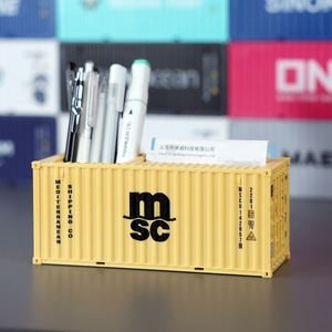 Porte-stylos en forme de conteneur maritime, 20,7x8,5x9cm, en ABS, rangement de bureau, porte-cartes de visite, cadeau créatif - Product Image 1