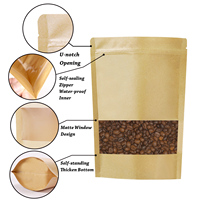 Sachet alimentaire refermable livraison en usine sacs zip-lock emballage en plastique personnalisé sac pochette en papier kraft pour collation