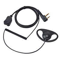 UAYESOK d-shape Earpiece lembut kait telinga Kit dengan Mic PTT Walkie Talkie Headphone colokan 2-Pin dengan kabel melingkar