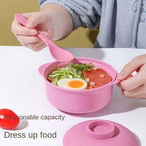 Ensemble de bols à soupe de riz jetables créatifs à double oreille pour enfants comprenant une casserole de bol de blé et des bols de nouilles instantanées-pour le <span class=keywords><strong>camping</strong></span> - Product Image 4