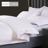 Linge de lit d'hôtel East West Star 100% coton à rayures 400 TC Queen King Soft Boutique Ensembles de literie d'hôtel Collections en gros