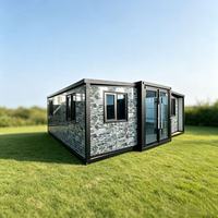 Maison conteneur modulaire préfabriquée extensible à double aile de 20/40 pieds, étanche et isolée, pour le marché australien