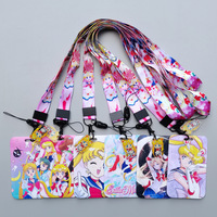Porta Tarjetas de Autobús con Diseño de Anime, Cordón de Poliéster para Teléfono, Porta Identificación Laboral, Porta Tarjetas de Comedor, Diseño de Sailor Moon