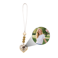 Pendentif Cœur Personnalisé en Laiton Plaqué Or 18K avec Projection Photo, Tendance, pour Femme et Homme, Cadeau Idéal pour Fête et Anniversaire