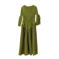 Robe plissée 2026 – Nouvelle collection été – Robe longue à franges tendance – Extensible – Grande taille – Décontractée pour femme