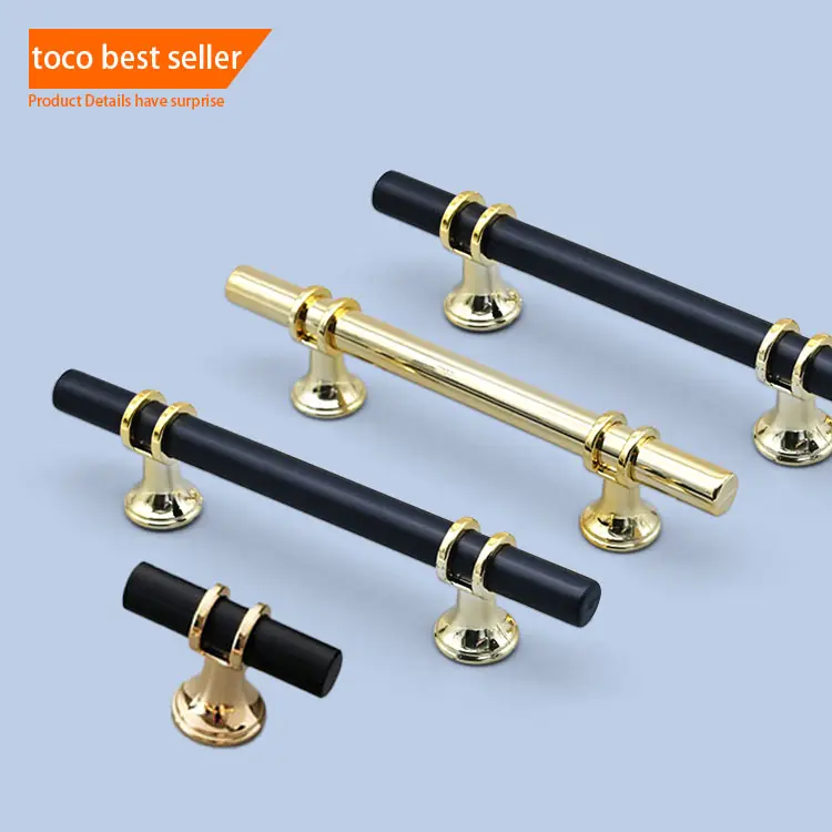 TOCO modern Furniture kitchen cabinet accessories hardware luxury brushed gold kitchen pulls drawer handles