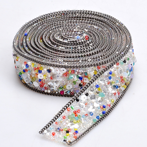 Bling pierres colorées mixte strass chaîne coupe - Product Image 6