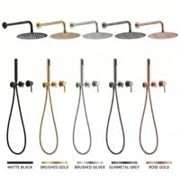 Usine directe noir costume de douche mural haute pression robinet de douche costume ménage dissimulé salle de bain robinet de douche