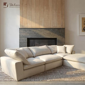 أرائك قماشية كلاسيكية على شكل حرف U مقطعية صغيرة على شكل حرف L لغرفة المعيشة الكبيرة مجموعة منجدة أنيقة لديكور غرفة المعيشة - Product Image 1