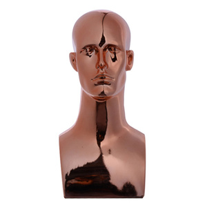 Una testa in plastica elettrolitica in oro rosa, realizzata per fungere da oggetto di abbigliamento Premium per mostrare cappelli su manichini - Product Image 2