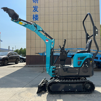 Mini-excavatrice diesel KADE 1,2T sur chenilles, moteur Koop, garantie 1 an, composants essentiels inclus