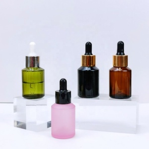 15ml 30ml Paint Color Pink Black Essential Oil <b>Bottle</b> Cosmetic Packaging Frosted Slanted Shoulder Glass <b>Bottle</b> with Dropper Cap - Product Image 5