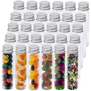 Großhandel lebensmittel-Klasse Kunststoff PET-Testglas-Form Gummibärchen-Süßigkeit-Flasche mit Aluminium-Schraubverschluss