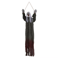 Nouvelle conception de décoration murale/de porte pour Halloween, voile noir en tissu, squelette, maison hantée, décoration de jardin, fantôme suspendu effrayant