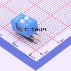 DA-02BLP DIP Switch Through hole Component (THT) Switch Flat Toggle, Raised Type Single Pole Single Throw 2 PC Pin - Product Image 1