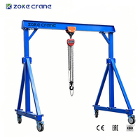 Grue portique manuelle légère à hauteur réglable de 3,0 à 4,2 m, capacité 3 tonnes (6600 lb), idéale pour le levage de moules d'atelier et de dalles de marbre – Vente directe usine