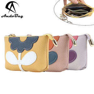 AndoBag Cute Coin <b>Purse</b> for Women Genuine Cow Leather Fashion Casual Mini Wallet <b>Small</b> Storage Bag with Keychain 1521 - Product Image 1