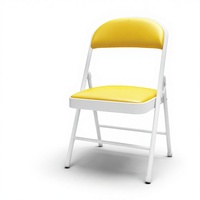 Chaise de salle à manger pliante portable en cuir pour extérieur avec structure métallique, imperméable et écologique, idéale pour salle de bain, cave à vin et atelier