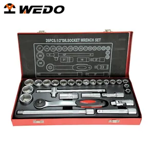 Hot Sale Professional Stahl 1/2 'Sockelwerkzeug-Set 33PCS Tool Kit Box Sechskant-Steckschlüssels atz Schraube Ratsche Handwerkzeug-Set