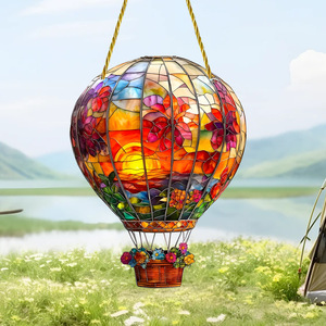 Modern <strong>Red</strong> Light Burst Hot Air Balloon Solar Trapper Home Decorative <strong>Object</strong> Natural Raw Crafts Window Sun Catcher for Garden - Product Image 4