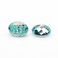 Moissanita Ovalada con Corte de Hielo, 2-8CT, Azul Agua Natural, Resistente al Calor, Sin Decoloración, Creada en Laboratorio, Venta al por Mayor para Joyería Fina