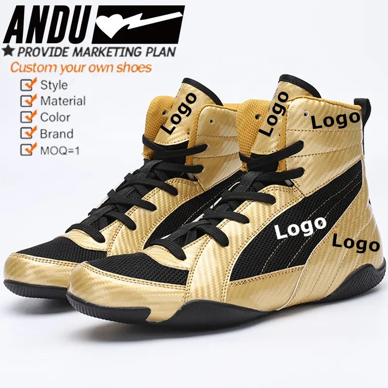 Custom Manufacturer Professional Boxing Shoes Training Make Your Own Boxing Wrestling Shoes For Men Boxing Boots