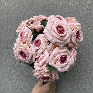 O-215 Super Star Fleurs En Gros En Vrac Coloré Artificielle Soie Rosette Blanc Floral Faux Rose Fleur - Product Image 3