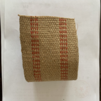 Sangle de rembourrage en jute à rayures rouges de 3 1/2po, rouleau de sangle de jute naturel vert de 10 mètres pour sièges de chaise pour Noël