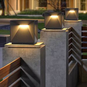 Solar Powered Outdoor Pillar <b>Lights</b> Waterproof <b>Post</b> Cap <b>Lights</b> <b>for</b> Villa Courtyard <b>Fence</b> Gate - Product Image 1