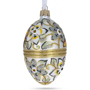 Hot sale Hanging colored hand blown glass egg Easter ornaments Eco-friendly