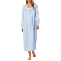 Chemise de nuit élégante Beefey en lyocell uni, col en V, manches longues, respirante, fluide et confortable pour femme – Vente en gros