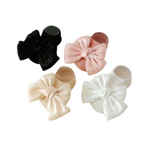 Kt6 Biểu Tượng Tùy Chỉnh Màu Sắc Đồng Bằng Bé Bowknot Toddler Non-Slip Tầng Trẻ Em Chống Trượt Trẻ Em Của Thuyền Vớ - Product Image 1