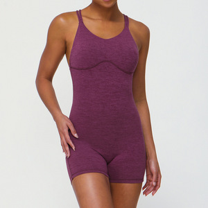 <span class=keywords><strong>Combinaison</strong></span> de sport une pièce grande taille de haute qualité pour femme, dos croisé, effet lifting des hanches, idéale pour le yoga et la gym - Product Image 2