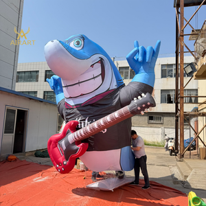 Famoso Músico Tiburón Inflable de Estilo <span class=keywords><strong>Rock</strong></span> con <span class=keywords><strong>Guitarra</strong></span> para Festivales de Música <span class=keywords><strong>Rock</strong></span> en la Playa, Actuaciones en Vivo en Praderas - Product Image 4