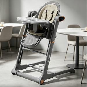 Chaise haute bébé portable et pliable, modèle HWTT 420, matériau APS, pour enfant de 2 ans, plateau repas amovible, conception de sécurité à 5 points. - Product Image 2