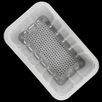 Conteneur alimentaire jetable en PP blanc personnalisé de 1375 ml, compatible micro-ondes, pour sushis, nouilles, jus