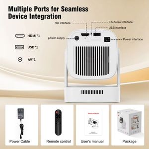 Mini-projecteur LED portable HY310 avec prise en charge 1080P 4K, Android 11, 1 Go de RAM/8 Go de stockage, stéréo pour films - Product Image 6