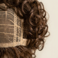Perruques Courtes Bouclées Marron Foncé pour Hommes, Effet Naturel Volumineux avec Frange Inversée, Perruque Complète Transparente, Nouveau Style Occidental, Vente Transfrontalière