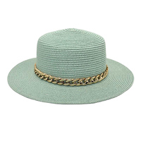 Chapeau de paille d'été personnalisé de haut niveau pour femmes couleur unie herbe naturelle chapeau de Cowboy plat haut niveau Applique pêche voyage décontracté