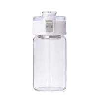 Bouteille d'eau transparente de haute qualité en gros avec couvercle à clapet, portable et anti-fuite, idéale pour le sport quotidien et les activités de plein air